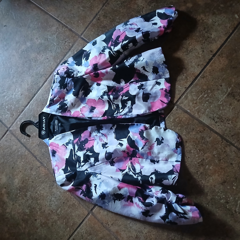 Floral Blazer with Pink and Black Accents